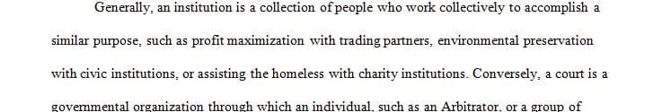 How do courts differ from the traditional definition of an organization