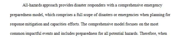 How would you balance the need to address an all-hazards approach