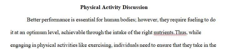 Nutrition plays an essential role in supporting fitness and exercise