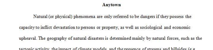 Assess the town for hazards
