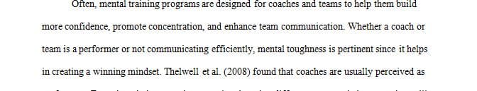 Develop a sequential plan for mental skills teaching