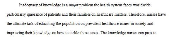 Patient Family or Population Health Problem Solution