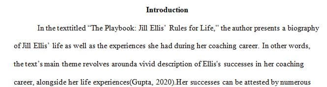 Research paper that has to be about a WOMENS sports coach. 