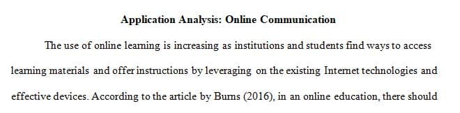 Application Analysis Online Communication