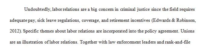 Do you think labor relations is a major issue in criminal justice