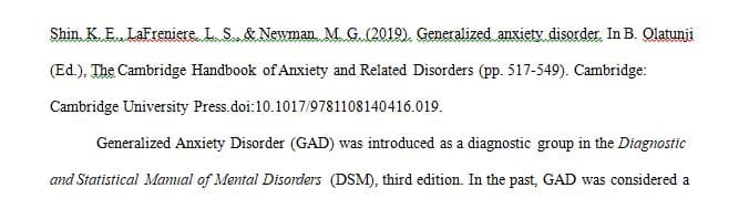 Generalized Anxiety Disorder