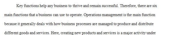 Key Functions of Business Operations