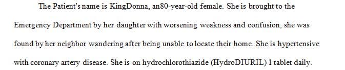 Read a case study and then write a SOAP note must include patient education