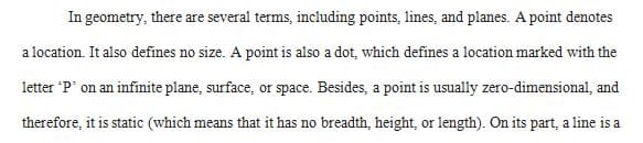 What is the difference between points, lines, and planes
