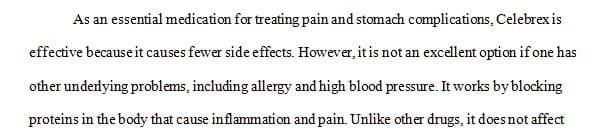A 50-year-old patient, Sally, presents with osteoarthritis diagnosed three months ago and has been taking Ibuprofen.