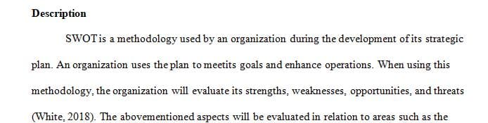 A description of SWOT planning methodology