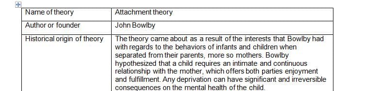 Application of Attachment Theory to a Case Study