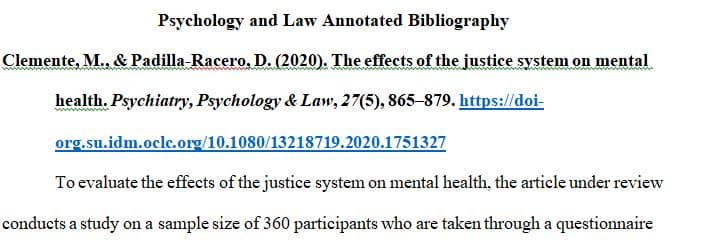 Choosing what area of psychology and law you want to study