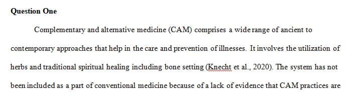 Describe the patient who uses CAM the most.