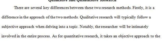 Discuss the key differences between qualitative and quantitative research.