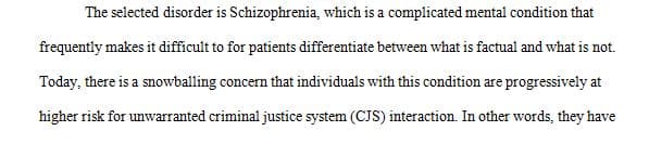 Focus on the characteristics and recent research on the selected disorder.