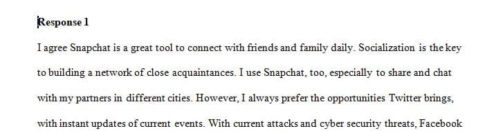 I use social media a lot. The ones I use would be Snapchat Facebook and Tik Tok