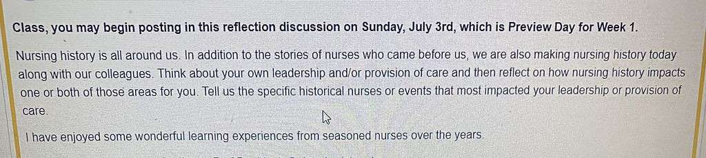 Reflection on Leadership and Provision of Care