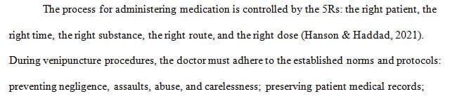 Identify the regulations concerning venipuncture