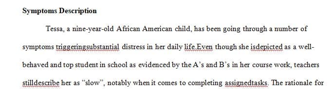 Provide a well thought out case conceptualization of a child and an adolescent
