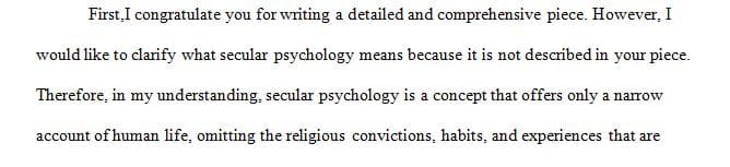 Secular agencies utilize a psychological approach in dealing with sin.