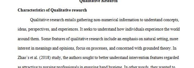 Select one research report with a qualitative design and one with quantitative design
