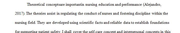 Select two different nursing theories and describe how they relate to patient care