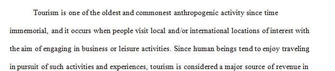 Tourism and its effect on global warming