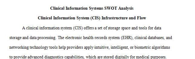 Use the SWOT methodology to review Information Technology in your work area