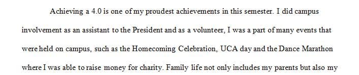 What are your proudest achievements during this semester