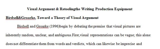 What extent are the visuals you are being asked to design articulating clear arguments