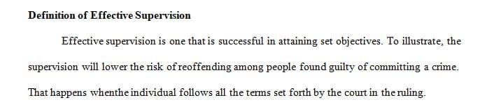 What is your definition of effective supervision