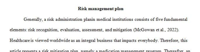 Conduct research on approaches to risk management processes