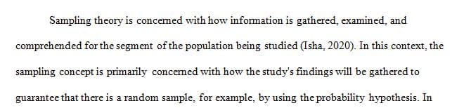 Describe sampling theory and provide examples to illustrate your definition