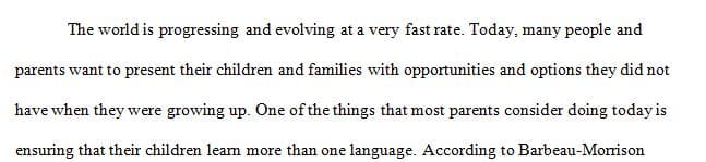 Describe the advantages and disadvantages of a child learning more than one language
