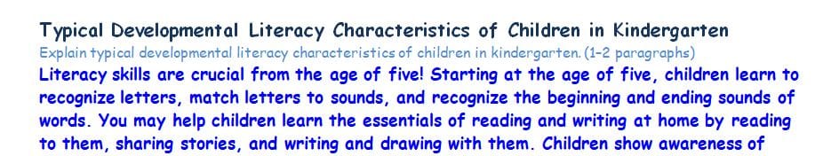 Develop three handouts with strategies for enhancing emergent literacy