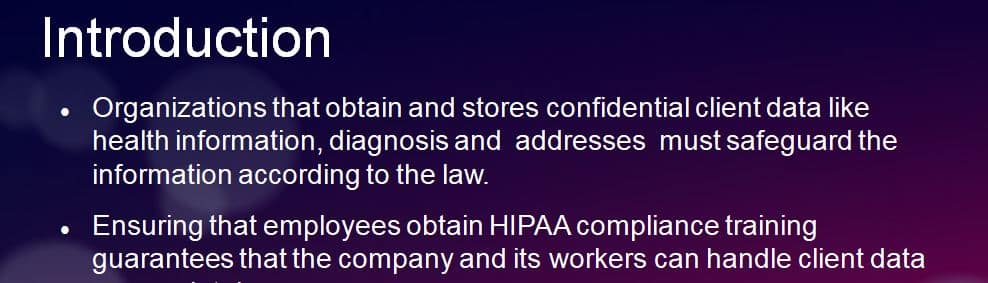 HIPAA Compliance Training