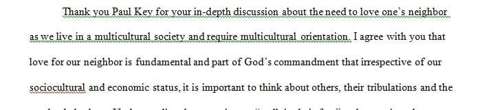 Loving One’s Neighbor and Multicultural Orientation