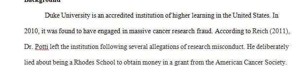 Research a prominent example of academic misconduct or research.