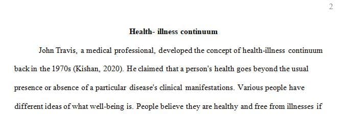 Research the health-illness continuum and its relevance to patient care.