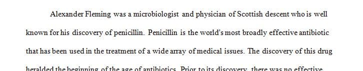 Research the historical findings of Alexander Fleming and the development of penicillin.