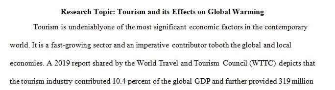 Tourism and its Effects on Global Warming