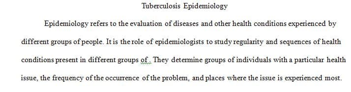 Write a paper (2,000-2,500 words) in which you apply the concepts of epidemiology