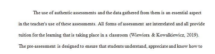 Authentic assessment is the process of assessing what children know and can do in their most natural environments