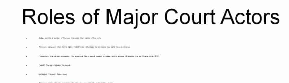 Courts and courtroom Actors PowerPoint Presentation