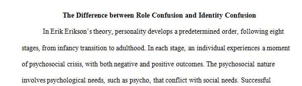 Discuss the difference between role confusion and identity confusion