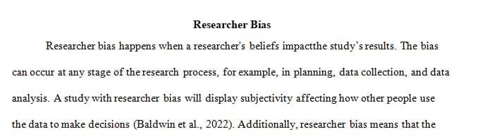 Discussion 1 - Researcher Bias