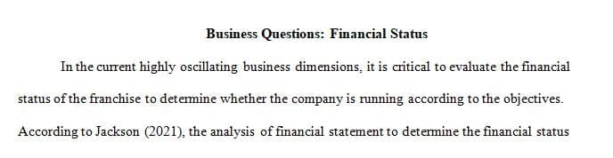 Evaluate your current financial status based on your financial statements.