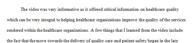 Good information on quality and safety standards of healthcare