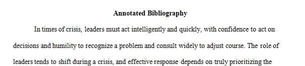Leading through Crisis and Change, conduct scholarly research and analysis